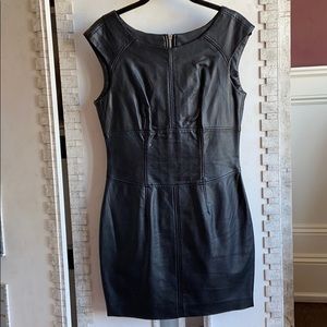 Faux leather, full zipper dress